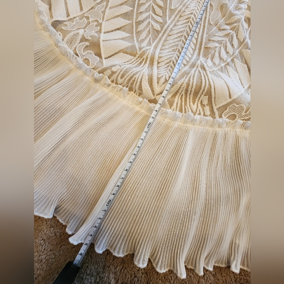 Strapless White Ruffled Lace Mini Dress - Picture 9 of 9